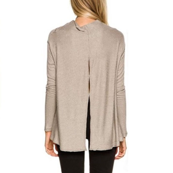 Free People Lover Rib Split Back Pullover Top M - Picture 5 of 6